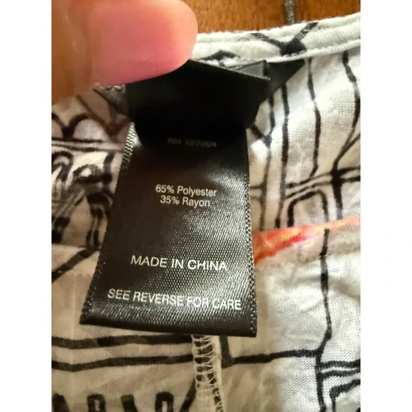 Ali Miles Womens L Tunic Top Butterfly Cityscape Print 3/4 Sleeve Art to Wear - Picture 5 of 8